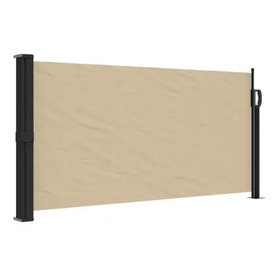 (beige, x cm) vidaXL Retractable Side Awning Outdoor Privacy Screen Balcony Sunshade Shelter