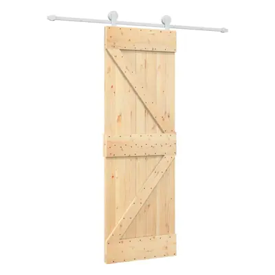 vidaXL Sliding Door Barn Door with Hardware Set Interior Door Solid Wood Pine