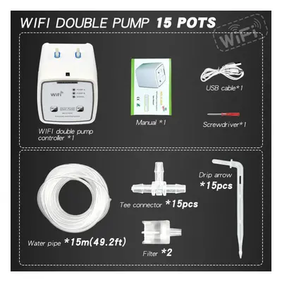 (15 Pots kit) Garden Self-Watering Kit WIFI Control Automatic Watering Device For Flowers Intell