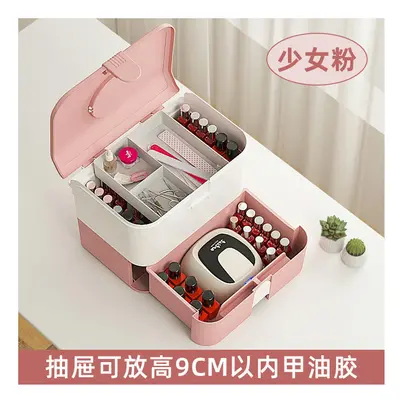 (Girly powder, 32cm*20cm*25cm) Handicular Cosmetics Storage Box Anti -Dust Lipstick Lipstick Pla