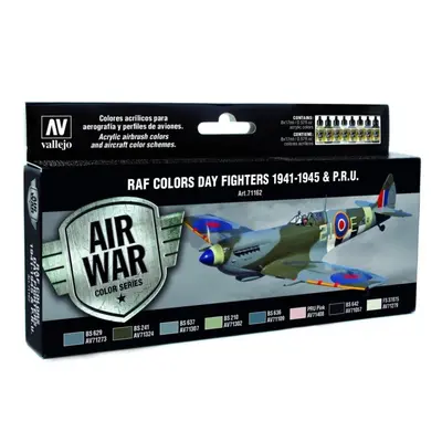 Val71162 - Av Vallejo Model Air Set - Wwii Raf Day Fighters (x8)