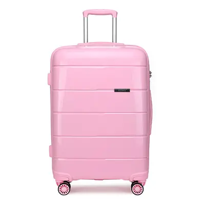 (Pink, inch) 20/24/28 Inch PP Hard Shell Suitcase Travel Trolley With TSA Lock