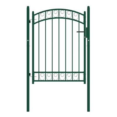 (green, x cm) vidaXL Fence Gate with Arched Top Steel Entrance Gate Green/Black Multi Sizes