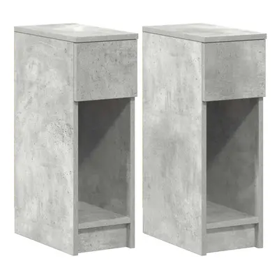 (concrete grey, pcs) vidaXL Bedside Cabinets with Drawer pcs Smoked Oak 20x36x60 cm bedside tabl