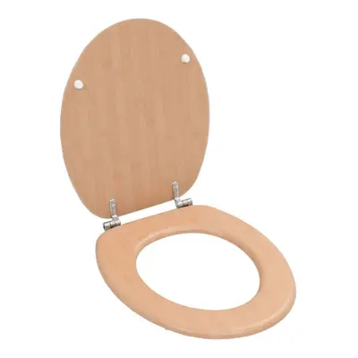 vidaXL WC Toilet Seat with Lid MDF Bamboo Design Bathroom Bidet