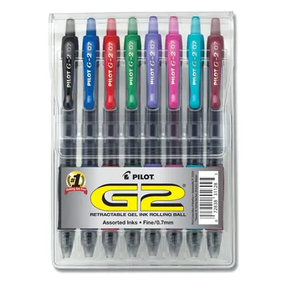 PILOT G2 Premium Refillable and Retractable Rolling Ball Gel Pens Fine Point Assorted Color Inks