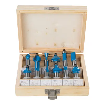 12 Piece TCT Router Bit Set 12mm Shank Tungsten Carbide Blade Laminate Worktop