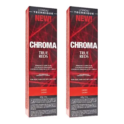 (Cherry - pack of 2) L'Oreal Chroma CHERRY True Reds For Light, Dark And 100% Gray Hair