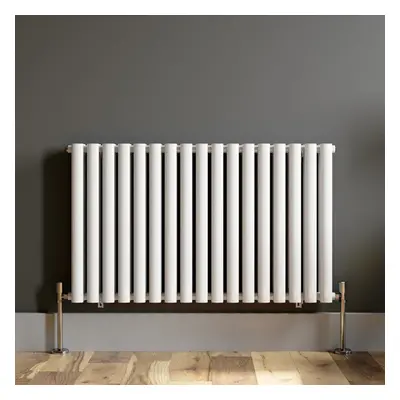 Horizontal x 1020mm Radiator Double Panel Oval Tube Column White Modern