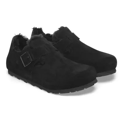 (Black, 9.5 (Adults')) Birkenstock London Shearling Suede Women's Black Shoes