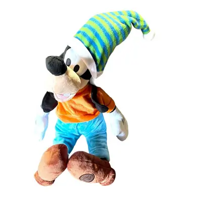 Disney Mickey Mouse Classic Goofy Soft Doll Toy 16" Christmas hat cap