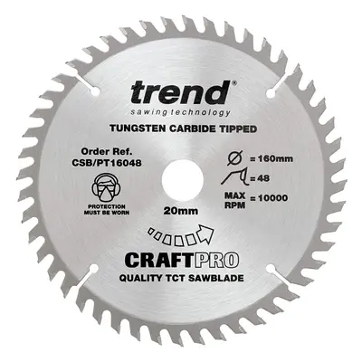 TREND CSB/PT16048 Craft Pro Super Fine Finish TCT Circular Blade Ideal for Festool, Scheppach, M