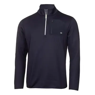 (M, Navy) Calvin Klein Mens Delta Half Zip Moisture Wicking Midlayer Golf Sweater