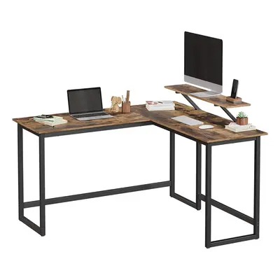 Rustic Corner Desk Industrial Style Shaped Space Saving Furniture