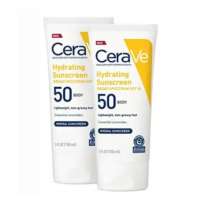 CeraVe 100% Mineral Sunscreen SPF | Body Sunscreen With Zinc oxide & Titanium Dioxide for Sensit