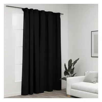 vidaXL Linen-Look Blackout Curtain with Hooks Anthracite 290x245 cm