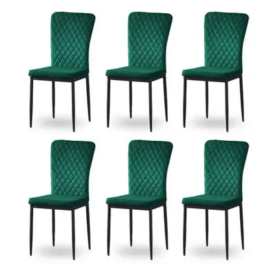 (Green(velvet), pcs) 4/6 Dining Chairs High Back Velvet/PU Office