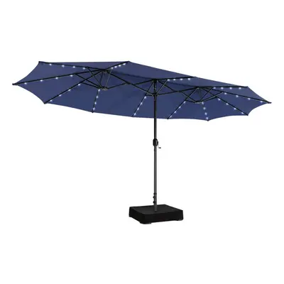 4.5m Double-sided Patio Umbrella Large Twin Umbrella w/Handle-Navy