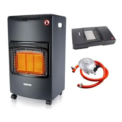 Geepas 4.2KW Portable Gas Heater Indoor with Regulator & Hose Foldable Design