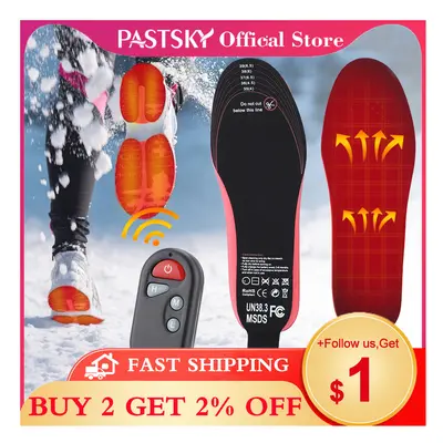 (UNITED KINGDOM, 41-45) PASTSKY Heated Insoles 2100mAh Electric Foot Warmer Hot Compress Remote 