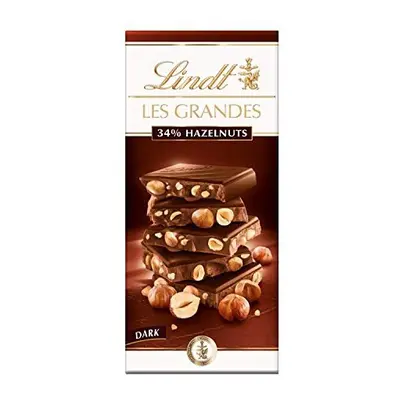 Lindt Les Grandes Dark Chocolate Hazelnut Bar, 150g (Pack of 13)