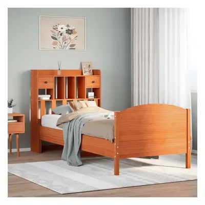 vidaXL Bookcase Bed without Mattress Bed Wax Brown 90x200cm Solid Wood Pine