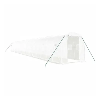 (white, x x m) vidaXL Greenhouse Walk in Greenhouse with Steel Frame Patio Outdoor Grow House