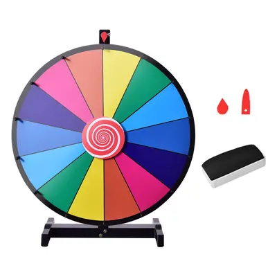 Table Prize Wheel 45CM w/Colorful Slots Metal Base Mark Pen &Eraser