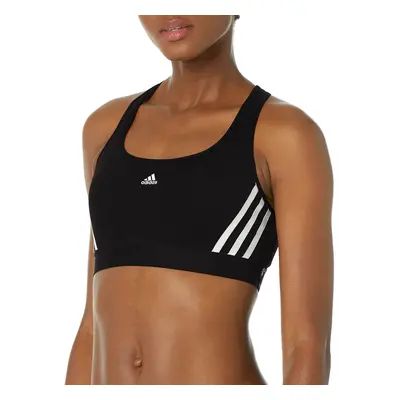 adidas Women's Standard Training Medium Support Stripes Bra Black/W