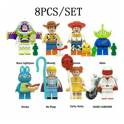 8Pcs Toy Story Mini figure Woody Buzz Lightyear Building Blocks Toys