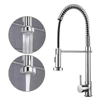 Chrome Monobloc Kitchen Sink Mixer Tap Swivel and Spring Spout