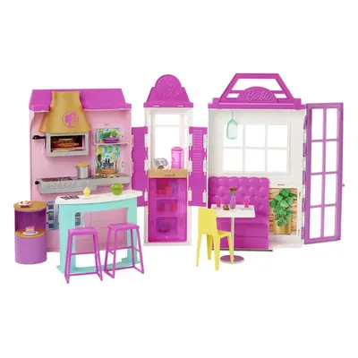 Barbie Cook n Grill Restaurant Playset with 30+ Pieces & Play Areas Including Kitchen, Pizza Ove