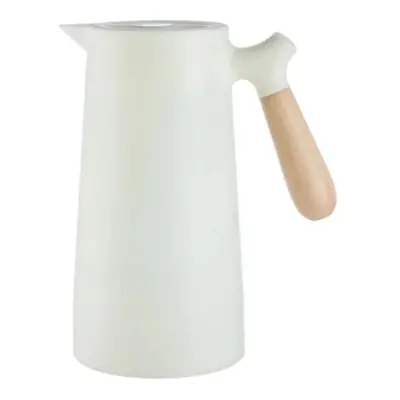 (White, 1) Large Capacity 1L Nordic Wooden Handle Insulated Thermos