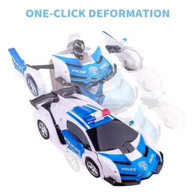 Transformer RC Robot Police Car Remote Control Kids Boys Party