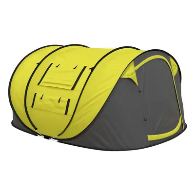 Outsunny Camping Tent Dome Pop-up Tent with Windows for Person Yellow