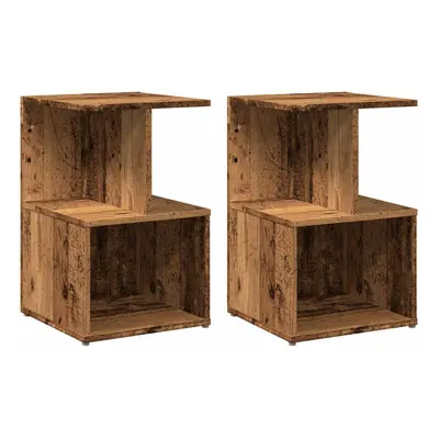 (old wood, pcs) vidaXL 1/2x Bedside Cabinet Chipboard Home Telephone Stand Set Multi Colours