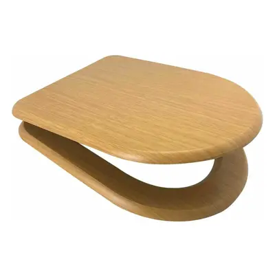 D Shape OAK MDF Wood Soft Close Toilet Seat