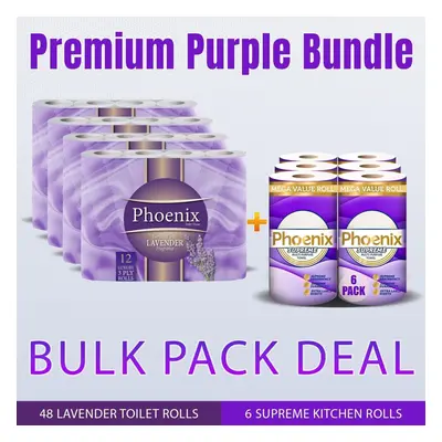 Premium Purple Bundle Lavender Toilet Rolls & Supreme Kitchen Rolls