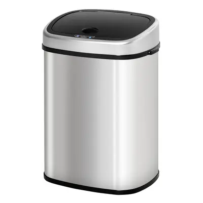 HOMCOM Sensor Dustbin Touchless Trash Can Automatic Stainless Steel 58L