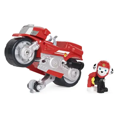 Paw Patrol, Moto Pups Marshall's Deluxe Pull Back Motorcycle Vehicle with Wheelie Feature and Fi