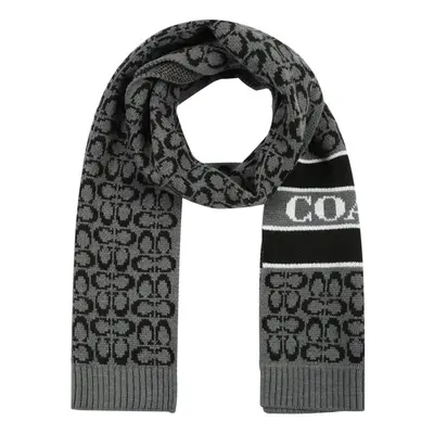 Coach Women's Signature C Logo Knit Scarf Black One Size