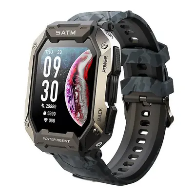 (Black camouflage) Military Smart Watch Outdoor 5atm Waterproof Tactical Smartwatch For Men