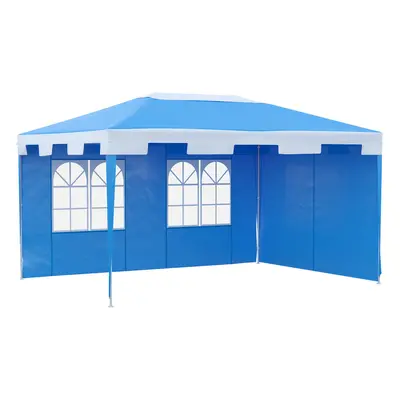 Outsunny x m Garden Gazebo Outdoor Canopy Marquee Party Tent Blue