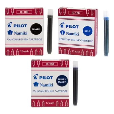 Pilot Namiki IC100 Fountain Pen Ink Cartridge Black Blue Blue/Black