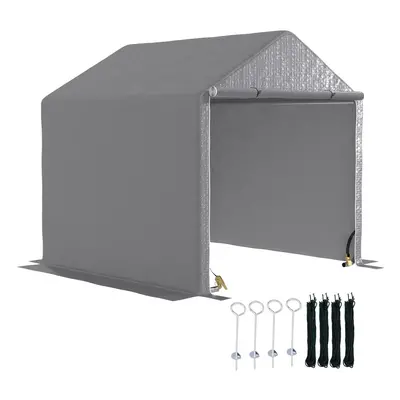 Outsunny 6.5' x 6.5' x 6.5' Temporary Garden Shed Storage Tent, Grey