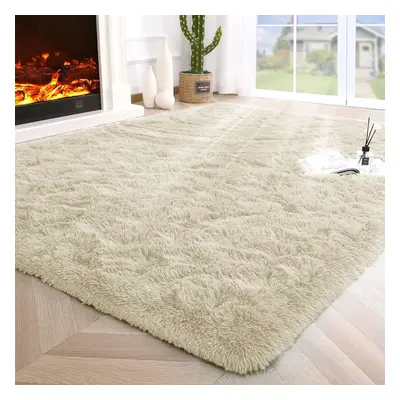 (Cream, x cm) Soft Shaggy Fluffy Rug Livingroom Bedroom Floor Area Carpets Bath & Door Mats