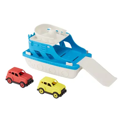 Amazon Basics Ferry Boat with Mini Cars Bathtub Toy for Kids Ages and Up Blue Small