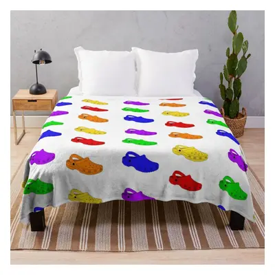 Fleece Throw Blanket Rainbow Crocs Pack for Sofa Couch Kids x Inches