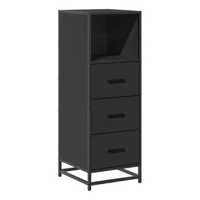 (black) vidaXL Bathroom Cabinet Smoked Oak 35x37.5x100 cm Engineered Wood