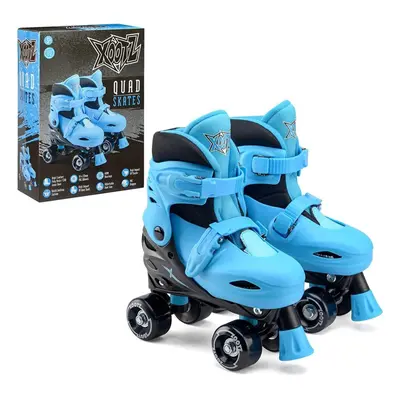 Xootz Medium Quad Roller Skates Blue/Black Adjustable Beginner Roller Skates For Ages and Above